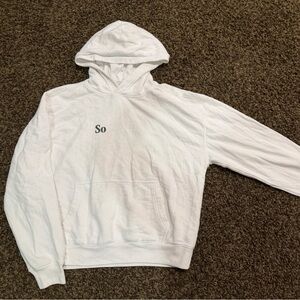Hollister White Boxy Fit Hoodie with Subtle Logo